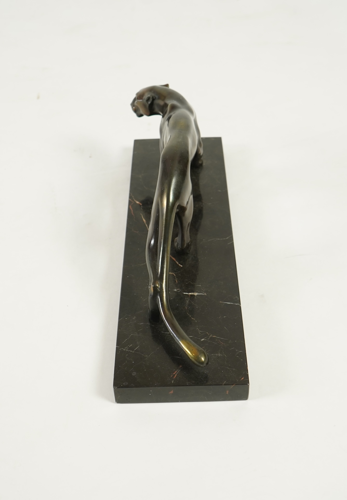 Attributed to Marti Font (French, 20th century), an Art Deco bronze of a stylised panther